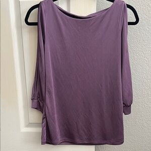 White House Black Market Women's Long Sleeve Purple Top